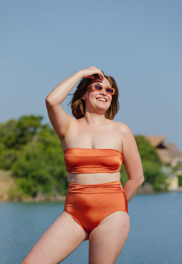 Top Bikini Strapless Naranja